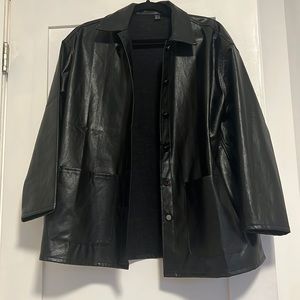 Oversized Leather Blazer